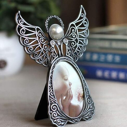 هدية تذكارية للحيوانات الاليفة بتصميم اجنحة الملاك - اطار صورة تذكاري لفقدان الحيوانات الاليفة في ذكرى كلبك الحبيب مع بطاقة جسر قوس قزح هدية تعاطف مع الكلب in Kuwait