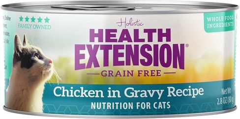Health Extension طعام رطب للقطط، خالي من الحبوب، وصفة الدجاج في المرق، تغذية للقطط والقطط الصغيرة (2.8 أونصة / 80 جم، عبوة من 24 قطعة) in Saudi Arabia