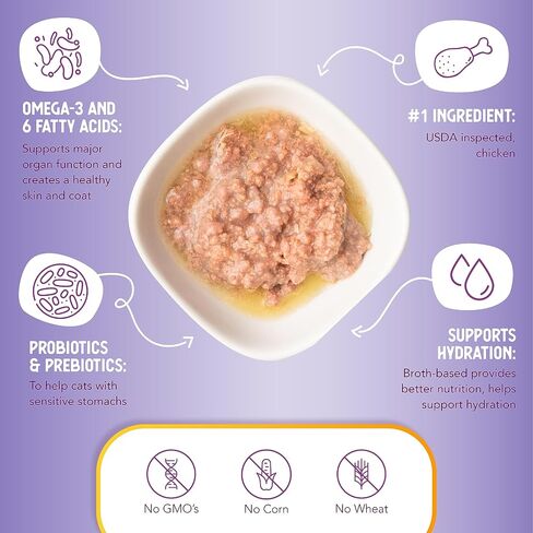 Health Extension طعام رطب للقطط، خالي من الحبوب، وصفة الدجاج في المرق، تغذية للقطط والقطط الصغيرة (2.8 أونصة / 80 جم، عبوة من 24 قطعة) in Saudi Arabia