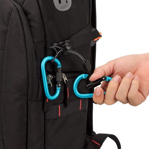 Emoly Locking Carabiner Clip D Shape Spring-Loaded Gate Aluminum Keychain Gate Buckle for Home, Rv, Camping, Fishing, Hiking, Traveling and Keychain, 8 Pack (Black) in Saudi Arabia