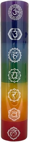 Govinda Premium Seven Chakras Layered Pillar Candle 1.5" Dia x 7" High | 7 Chakras from Crown to Root | Perfect for Positive Energy, Meditation and Relaxation in Saudi Arabia