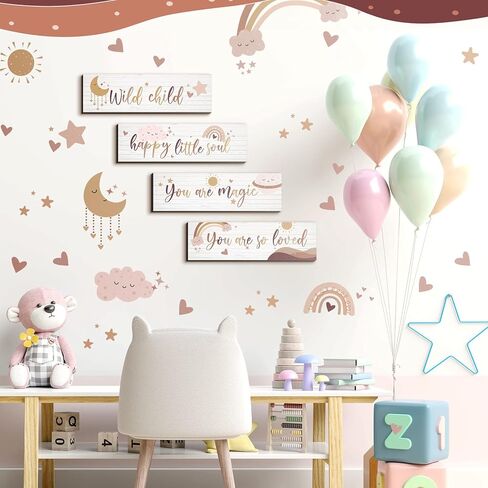 Boho Rainbow Decor Rainbow Nursery Decor Baby Shower Nursery Decor Kids Room Decor Classroom Decor You Are So Loved Rainbows Wall Decor Inspirational Wood Sign for Girl Boy Bedroom School (Natural) in Kuwait