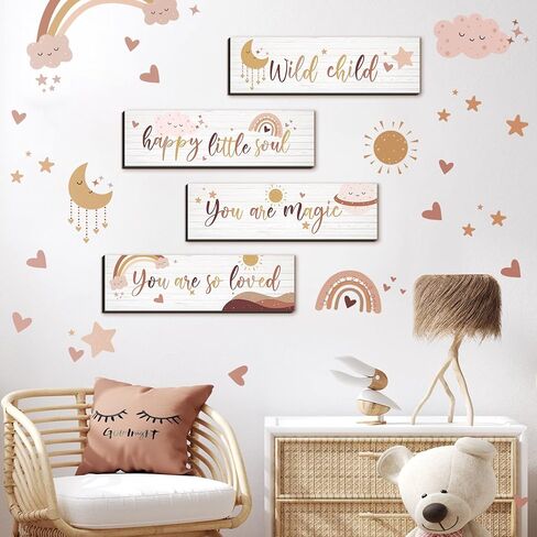 Boho Rainbow Decor Rainbow Nursery Decor Baby Shower Nursery Decor Kids Room Decor Classroom Decor You Are So Loved Rainbows Wall Decor Inspirational Wood Sign for Girl Boy Bedroom School (Natural) in Kuwait