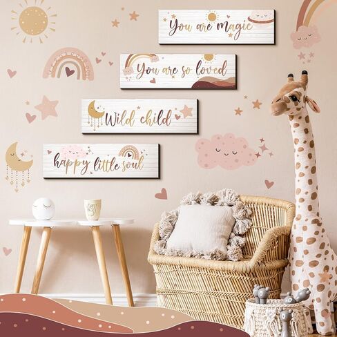 Boho Rainbow Decor Rainbow Nursery Decor Baby Shower Nursery Decor Kids Room Decor Classroom Decor You Are So Loved Rainbows Wall Decor Inspirational Wood Sign for Girl Boy Bedroom School (Natural) in Kuwait