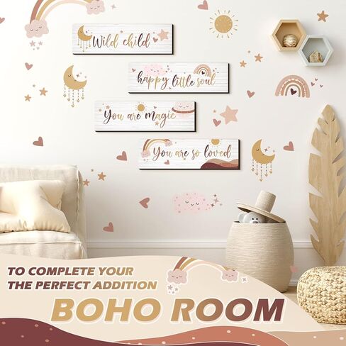 Boho Rainbow Decor Rainbow Nursery Decor Baby Shower Nursery Decor Kids Room Decor Classroom Decor You Are So Loved Rainbows Wall Decor Inspirational Wood Sign for Girl Boy Bedroom School (Natural) in Kuwait