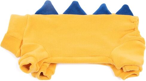 SNIXfever Sphynx Cat Costume, Dinosaur Design Clothes for Cats, Cats & Small Dogs Apparel, Hairless Cats Warm Clothes, Stretchy Fabric Cat Onesie (Large, Yellow) in Kuwait