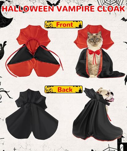 EPN الكلب أزياء الهالوين أزياء حفلات الهالوين للقطط والكلاب الشيطان مصاص الدماء عباءة القط ملابس تنكرية للهالوين عباءة للقطط والكلاب الصغيرة والمتوسطة in Kuwait