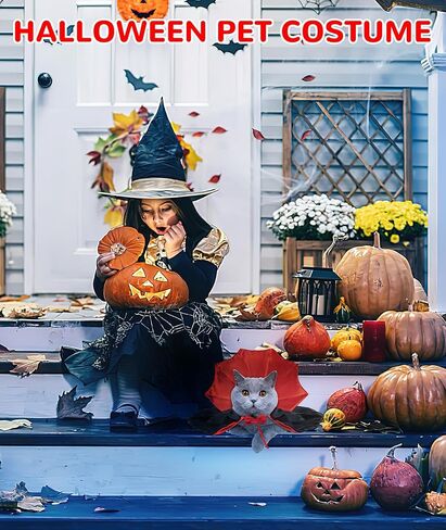 EPN الكلب أزياء الهالوين أزياء حفلات الهالوين للقطط والكلاب الشيطان مصاص الدماء عباءة القط ملابس تنكرية للهالوين عباءة للقطط والكلاب الصغيرة والمتوسطة in Kuwait