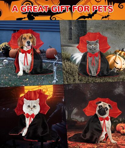 EPN الكلب أزياء الهالوين أزياء حفلات الهالوين للقطط والكلاب الشيطان مصاص الدماء عباءة القط ملابس تنكرية للهالوين عباءة للقطط والكلاب الصغيرة والمتوسطة in Kuwait