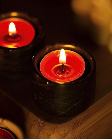 حامل شموع أضواء الشاي، شموع تيلايت، حوامل شموع مستدقة - حوامل رخامية لأضواء الشاي الأسود - ديكور حامل عصي الشموع - مجموعة حاملات الشموع المكونة من 6 (3 أسود + 3 أبيض) in Kuwait