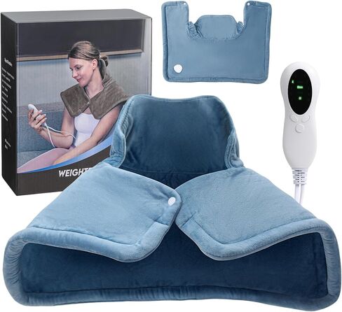 وسادة تسخين مرجحة للرقبة والكتف من KKUYT، وسادات تسخين للرقبة بوزن 2 رطل لتخفيف الآلام، وسادة تسخين كهربائية مقاس 17 × 22 بوصة مع 10 إعدادات للحرارة و3 إعدادات مؤقت، إيقاف تلقائي، أفضل الهدايا للنساء والرجال والأم والأب in Kuwait