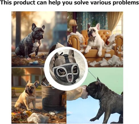 كمامة قصيرة للكلاب من FarwenC، كمامة شبكية قابلة للتنفس قابلة للشرب وقابلة للتعديل، كمامة مضادة للعض والنباح والمضغ مع أشرطة عاكسة، مثالية للكلاب ذات الوجه المسطح (حجم L) in Kuwait