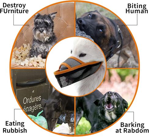 كمامة تاند للكلاب الصغيرة والمتوسطة والكبيرة، كمامة شبكية هوائية قابلة للتنفس وقابلة للشرب للكلاب مضادة للعض ولعق النباح in Kuwait