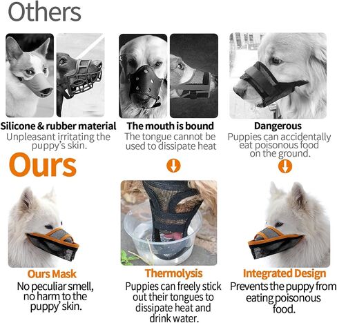 كمامة تاند للكلاب الصغيرة والمتوسطة والكبيرة، كمامة شبكية هوائية قابلة للتنفس وقابلة للشرب للكلاب مضادة للعض ولعق النباح in Kuwait