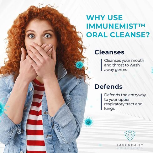 ImmuneMist™ Oral Cleanse - Iodine Throat Spray for Cold & Flu Relief - Oral Cleansing Against Bacteria, Germs, and Viruses - Immune Support up to 250 Doses - Made in The USA in Kuwait