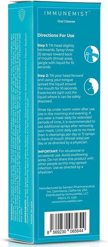 ImmuneMist™ Oral Cleanse - Iodine Throat Spray for Cold & Flu Relief - Oral Cleansing Against Bacteria, Germs, and Viruses - Immune Support up to 250 Doses - Made in The USA in Kuwait