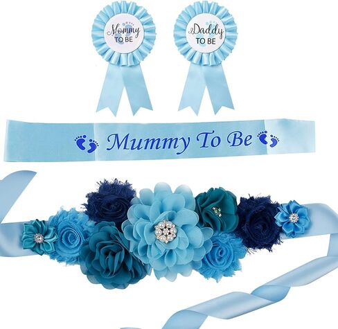 Vemonllas Maternity Sash Belt Mom to Be Daddy to Be Corsage Pins Baby Shower Decoration Pregnancy Photo Props Keepsake Gifts in Saudi Arabia