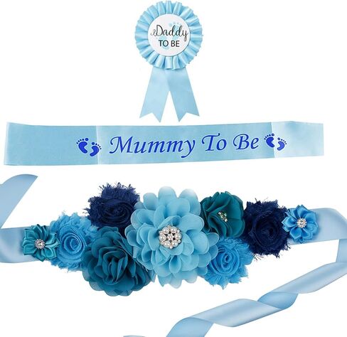 Vemonllas Maternity Sash Belt Mom to Be Daddy to Be Corsage Pins Baby Shower Decoration Pregnancy Photo Props Keepsake Gifts in Saudi Arabia