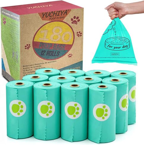 Dog Poop Bags Holder with LED Flashlight|Pet Waste Bags Dispenser for Leash|Doggie Potty Bags Container with Leak-proof Pet Trash Bags and Accessories (180 Bags, Pink) in Saudi Arabia
