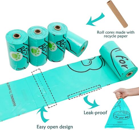 Dog Poop Bags Holder with LED Flashlight|Pet Waste Bags Dispenser for Leash|Doggie Potty Bags Container with Leak-proof Pet Trash Bags and Accessories (180 Bags, Pink) in Saudi Arabia
