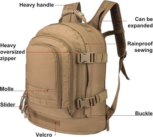 Large 3 Day Expandable 39L-64L Backpack Military Tactical Hiking Camping Daypack in Saudi Arabia