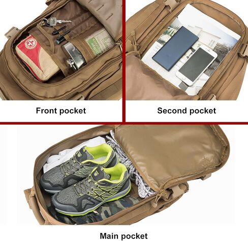 Large 3 Day Expandable 39L-64L Backpack Military Tactical Hiking Camping Daypack in Saudi Arabia