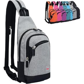 Peicees Small Sling Bag for Women Mens Convertible Crossbody Backpack Shoulder Chest Daypack with Zipper Strap for Hiking