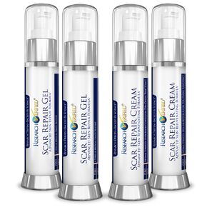 إصلاح الندبات RV - جل يغذي البشرة ويقلل الندبات القديمة والجديدة - 2 كريم و2 جل - صديق للنباتيين in Kuwait