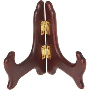 Bard's Hinged Dark Wood Plate Stand, 4" H x 5" W x 3" D (For 3.5" - 5" Plates) in Kuwait