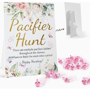 لافتة ألعاب استحمام الطفل لهاية هانت (8 × 11)، مجموعة هدايا بينك روز جولدن بيبي، 50 لهاية أطفال أكريليك، لهايات بلاستيكية صغيرة لجنس الطفل تكشف عن جنسه in Kuwait