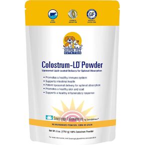 معتمد من الأطباء البيطريين لتغذية الحيوانات الأليفة الفائقة - للكلاب والقطط - اللبأ البقري الشحمي، الغني بالجلوبيولين المناعي (25%+)، دعم الجهاز المناعي والهضمي، والحساسية (6 أونصات) in Kuwait