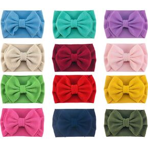 12 عبوة من ربطة شعر ذات عقدة كبيرة بعقدة شريطية مرنة واسعة من النايلون قابلة للتمدد ربطة رأس ربطات شعر وعمامة شعر إكسسوارات للشعر للأطفال حديثي الولادة وحديثي الولادة وحديثي الولادة in Kuwait