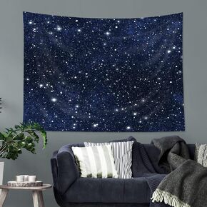 Imirell Night Sky Stars Tapestry 59Wx51H Inches Wall Hanging Black Starry Cosmic Fantasy Galaxy Universe Texture Space Artwork Art Hanging Bedroom Living Room Dorm Wall Blankets Home Decor Fabric in Kuwait