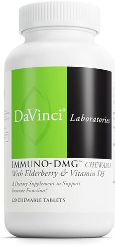 DAVINCI Labs Immuni-DMG Chewable with Elderberry and Vitamin D3 - Dietary Supplement to Support Cell and Immune Health* - with Vitamin C, D3, E, Black Elderberry, DMG and More - 120 Chewable Tablets in Saudi Arabia