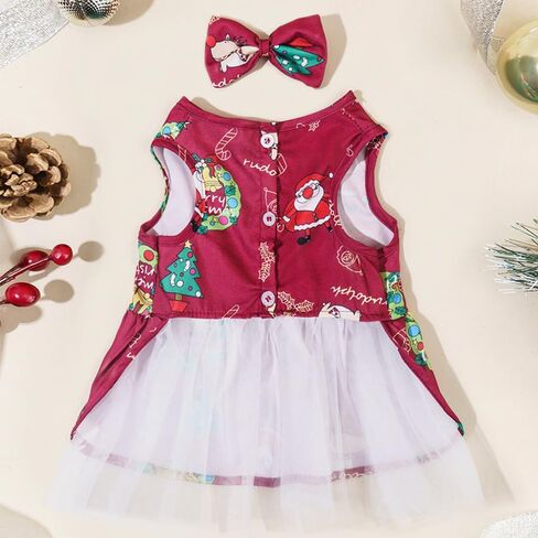 فستان ANIAC لعيد الميلاد للكلاب، زي عيد الميلاد للكلاب، فستان جرو أحمر بموضوع العطلة، ملابس مخملية للكلاب للفتيات الصغيرات، زي سانتا للكلاب والقطط للحيوانات الأليفة (A، X-Large) in Kuwait