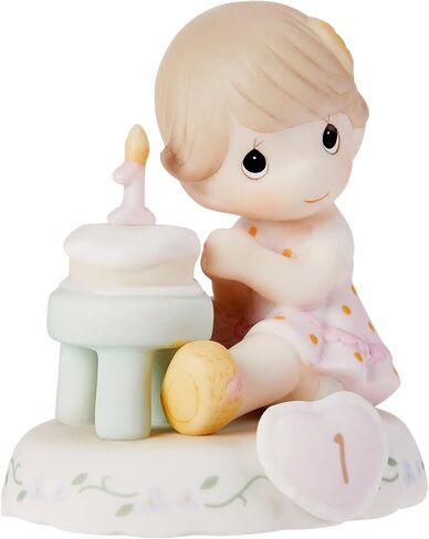 Precious Moments, Growing In Grace, Age 1, Bisque Porcelain Figurine, Brunette Girl, 142010B in Kuwait
