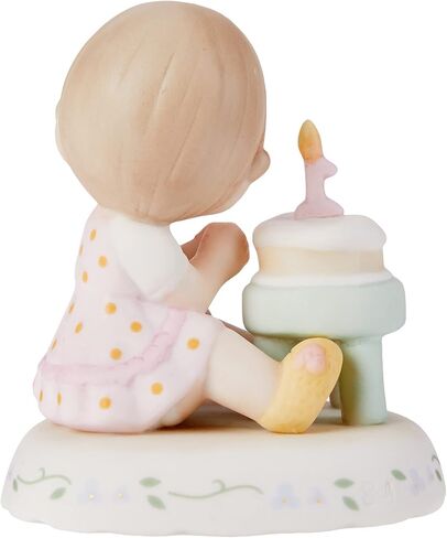 Precious Moments, Growing In Grace, Age 1, Bisque Porcelain Figurine, Brunette Girl, 142010B in Kuwait