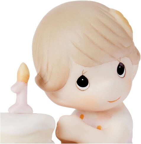 Precious Moments, Growing In Grace, Age 1, Bisque Porcelain Figurine, Brunette Girl, 142010B in Kuwait