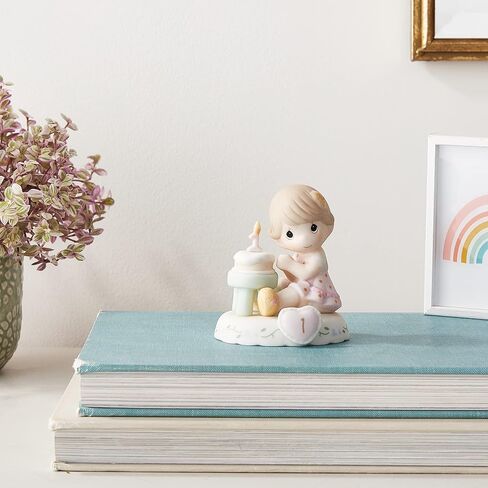 Precious Moments, Growing In Grace, Age 1, Bisque Porcelain Figurine, Brunette Girl, 142010B in Kuwait
