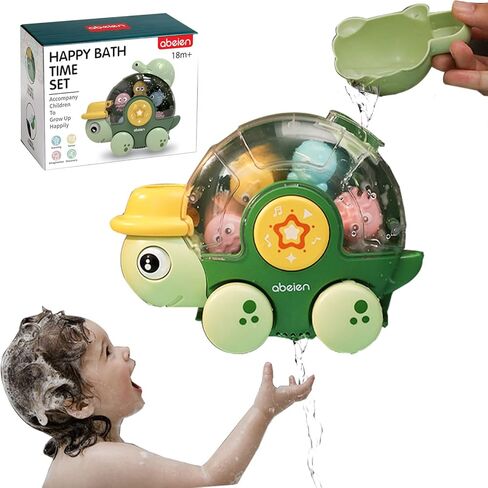 Hummigoo Bath Toys for Toddlers, 2 in 1 Swimming Turtle Bath Toy for Boys & Girls 1 2 3, Bathtub Water Pool Toy for Toddlers 6-18 Months Play for Indoor/Outdoor in Kuwait