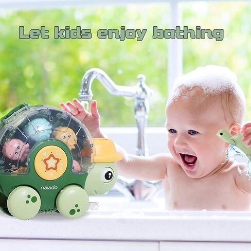 Hummigoo Bath Toys for Toddlers, 2 in 1 Swimming Turtle Bath Toy for Boys & Girls 1 2 3, Bathtub Water Pool Toy for Toddlers 6-18 Months Play for Indoor/Outdoor in Kuwait