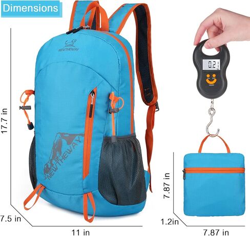 Esup 20L حقيبة ظهر خفيفة الوزن للمشي لمسافات طويلة قابلة للطي صغيرة للسفر حقيبة ظهر للتخييم للنساء والرجال (أسود) in Kuwait