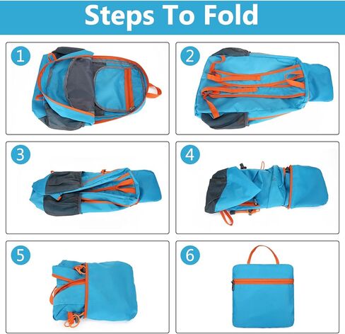 Esup 20L حقيبة ظهر خفيفة الوزن للمشي لمسافات طويلة قابلة للطي صغيرة للسفر حقيبة ظهر للتخييم للنساء والرجال (أسود) in Kuwait