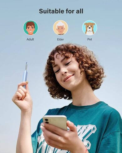 Xlife Earwax Removal Tool with 6 Led Lights,1080p FHD Camera Ear Cleaner, Ear Camera with A Intelligent Gyroscope for iPhone ONLY (Blue) in Kuwait