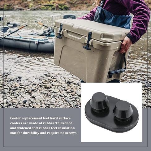 Replacement YETI Cooler Feet Non-Slip Rubber Feet, Cooler Non-Slip Rubber Feet Pads Fits for YETI and RTIC Coolers Models 45qt 65qt 110qt 145qt, 2Pcs in Kuwait