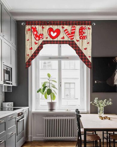 BEMIGO Swag Valances for Windows, Easter Egg Bunny Kitchen Window Curtains Over Sink, Spring Flower Rod Pocket Window Valences Swag Curtains, 2 Panel 36 Inches Length in Kuwait
