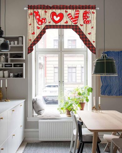 BEMIGO Swag Valances for Windows, Easter Egg Bunny Kitchen Window Curtains Over Sink, Spring Flower Rod Pocket Window Valences Swag Curtains, 2 Panel 36 Inches Length in Kuwait