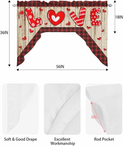 BEMIGO Swag Valances for Windows, Easter Egg Bunny Kitchen Window Curtains Over Sink, Spring Flower Rod Pocket Window Valences Swag Curtains, 2 Panel 36 Inches Length in Kuwait