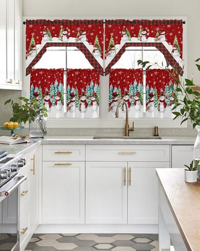 BEMIGO Swag Valances for Windows, Easter Egg Bunny Kitchen Window Curtains Over Sink, Spring Flower Rod Pocket Window Valences Swag Curtains, 2 Panel 36 Inches Length in Kuwait