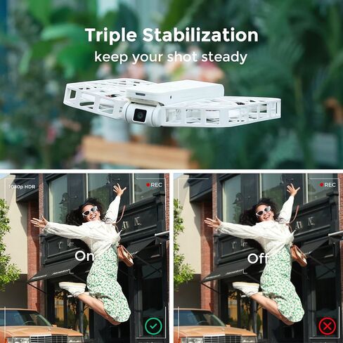 كاميرا HOVERAir X1 ذاتية الطيران، التقاط فيديو HDR بحجم الجيب، إقلاع راحة اليد، مسارات طيران ذكية، وضع Follow-Me، كاميرا عمل قابلة للطي مع تحكم بدون استخدام اليدين، أسود (كومبو) in Kuwait